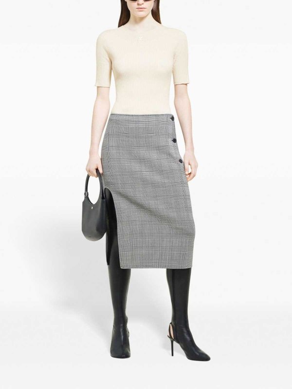 Courreges: Tops & Tank tops online - Cotton And Wool Solar Top