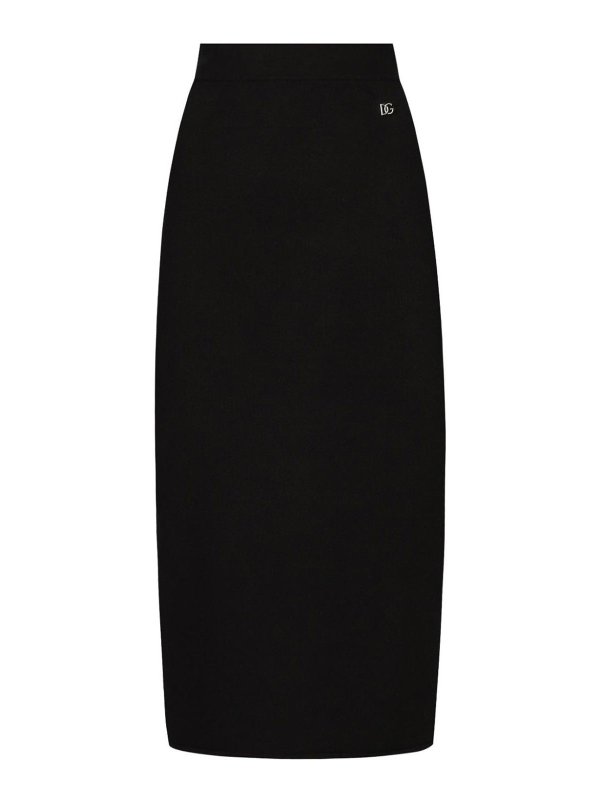 DOLCE & GABBANA: Knielange Kleider - Knielanges Kleid - Schwarz