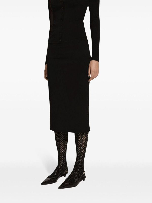 The Best Shops DOLCE & GABBANA: Knielange Kleider - Knielanges Kleid - Schwarz