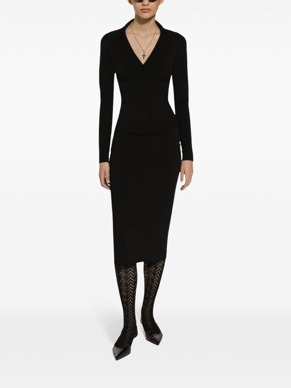 Knielanges Kleid - Schwarz shop online: DOLCE & GABBANA