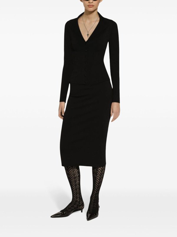 DOLCE & GABBANA buy online Knielanges Kleid - Schwarz