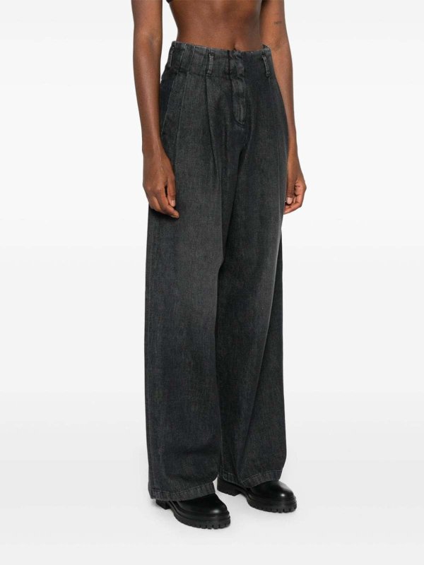 Wide Leg Pleated Denim shop online: GOLDEN GOOSE