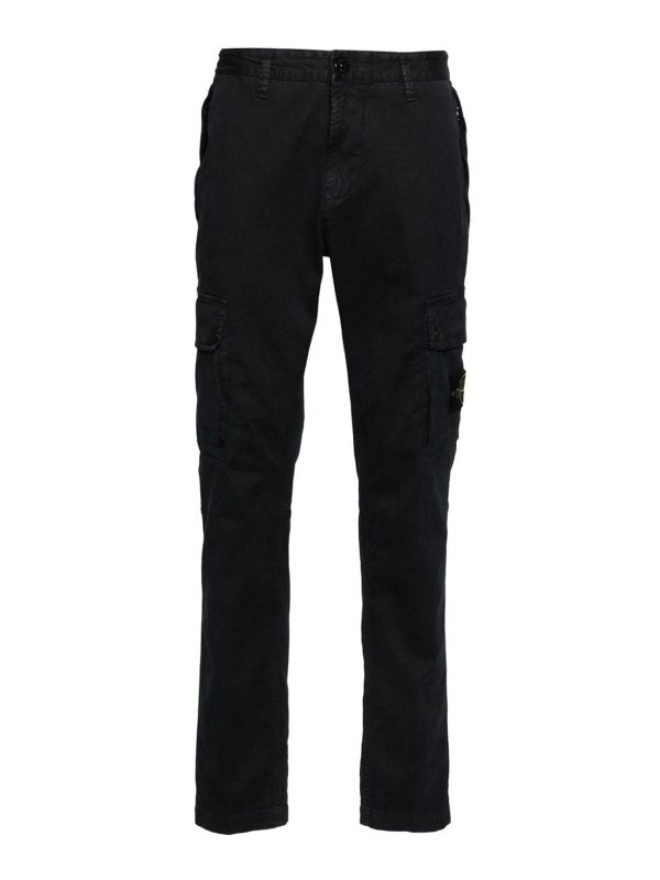 STONE ISLAND: casual trousers - Cotton Cargo Trousers With Pockets