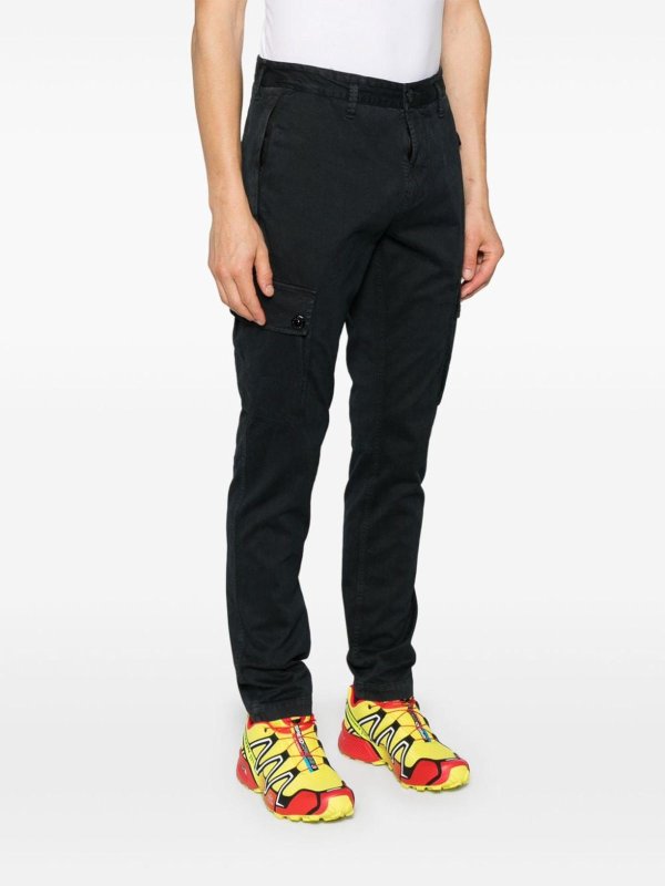 The Best Shops STONE ISLAND: casual trousers - Cotton Cargo Trousers With Pockets