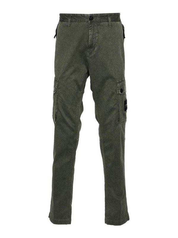 STONE ISLAND: casual trousers - Cotton Cargo Trousers With Pockets