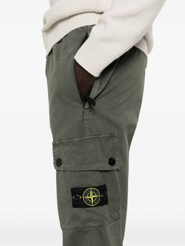 The Best Shops STONE ISLAND: casual trousers - Cotton Cargo Trousers With Pockets