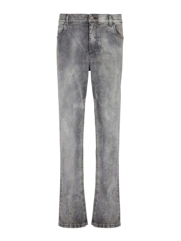 Balmain: bootcut jeans - Straight Cotton Mid-Rise Jeans