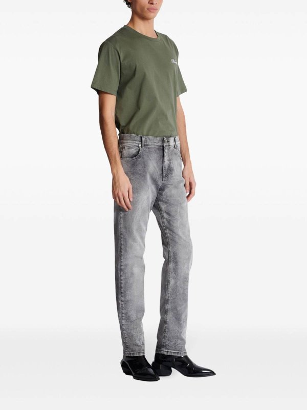 Straight Cotton Mid-Rise Jeans shop online: Balmain