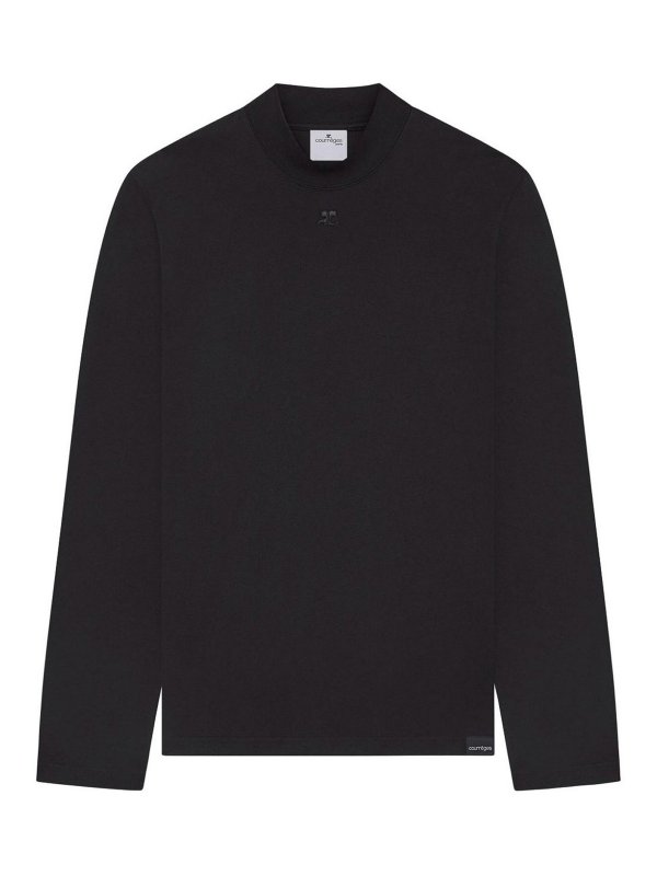 Courreges: t-shirt - T-shirt Vulcano in cotone con logo