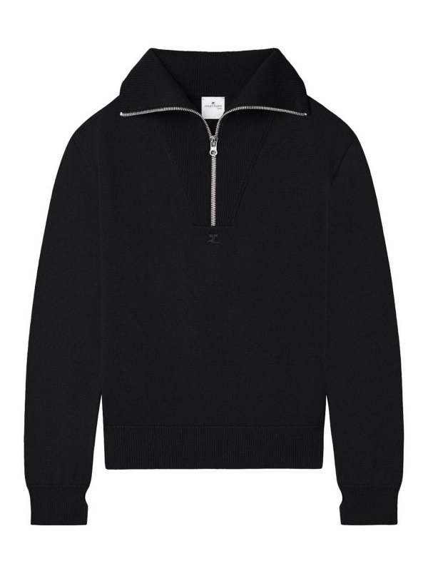 Courreges Merino Wool Sweater With Zipper | 324MPU171FI00369999