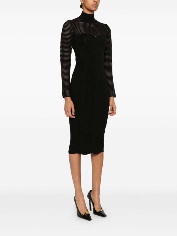 膝丈ドレス - 黒 shop online: ELISABETTA FRANCHI