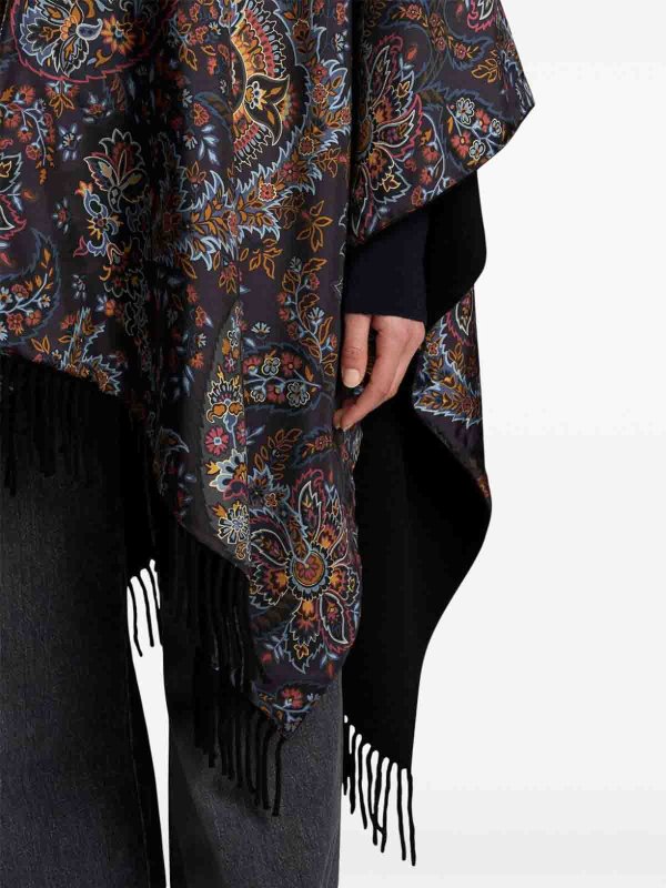 Purple Multicolor Paisley Print Cape shop online: ETRO