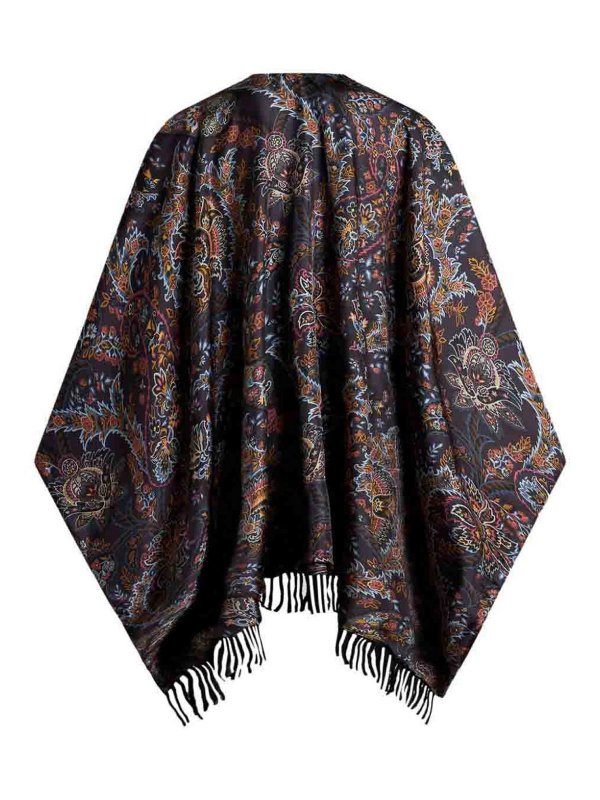 ETRO buy online Purple Multicolor Paisley Print Cape