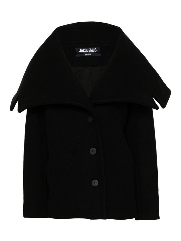 JACQUEMUS: short coats - Wool Le Caban Caruso Short Coat