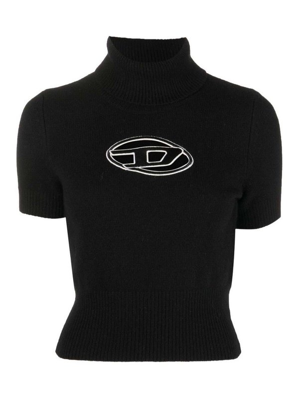 DIESEL: Cuellos altos y polos - Suéter Con Cuello Alto - Negro