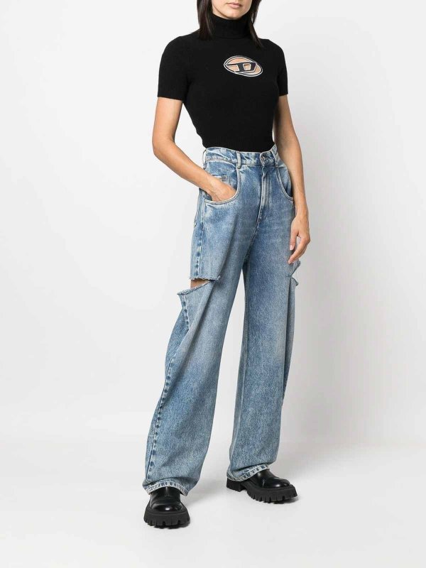 Suéter Con Cuello Alto - Negro shop online: DIESEL