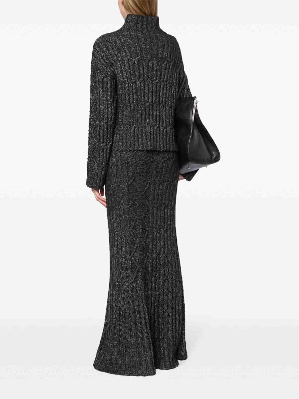 ALBERTA FERRETTI: crew necks online - High-Neck Chunky-Knit Jumper