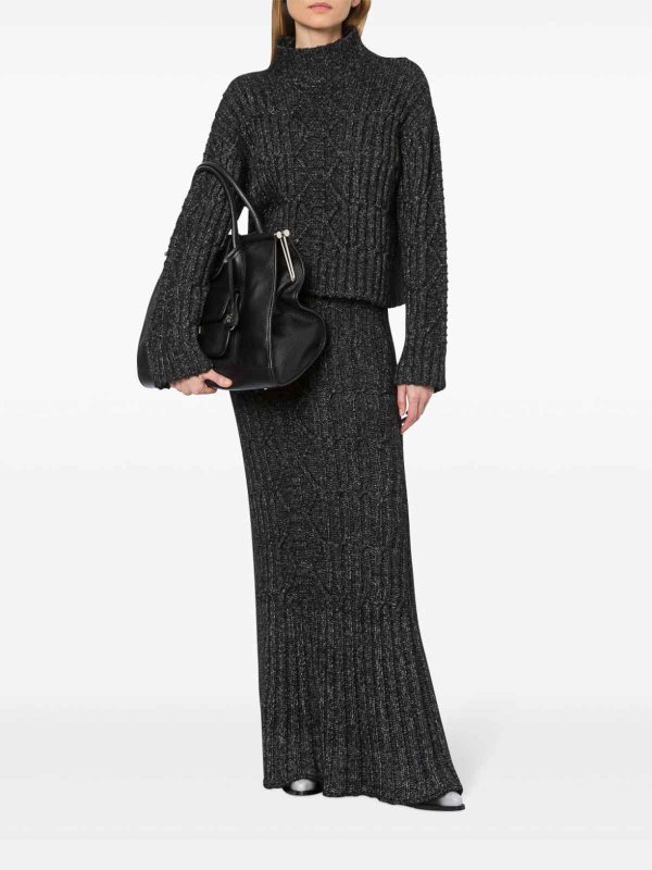 The Best Shops ALBERTA FERRETTI: crew necks - High-Neck Chunky-Knit Jumper