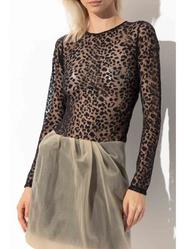 The Best Shops ALEXANDER MCQUEEN: Tops & Tank tops - Semi-Sheer Leopard Print Top