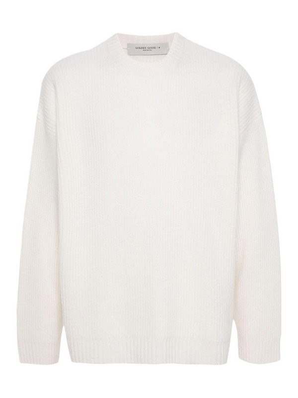 GOLDEN GOOSE: Suéteres con cuello pico - Suéter Cuello Redondo - Blanco