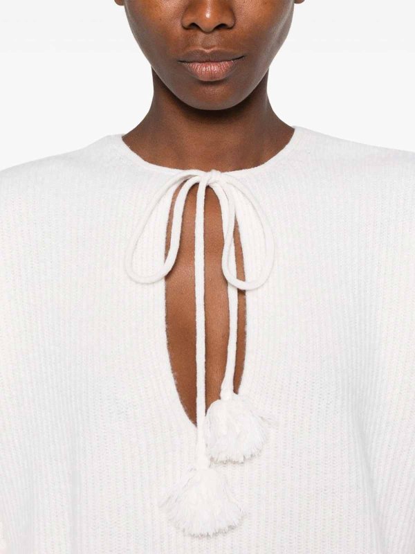 GOLDEN GOOSE: Strickpullover mit Rundhalsausschnitt online - Rundhalspullover - Weiß