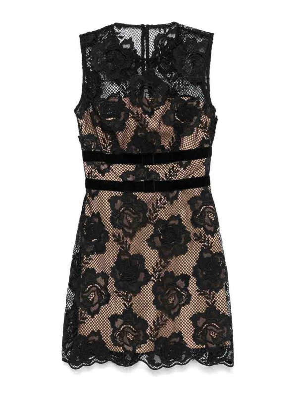 Self Portrait: short dresses - Floral Lace Mini Dress