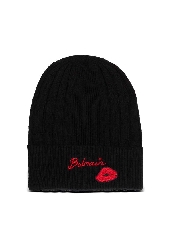 Balmain: Bonnets - Bonnet - Noir