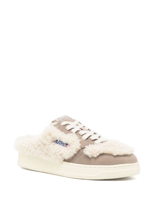Shearling Medalist Mules shop online: AUTRY