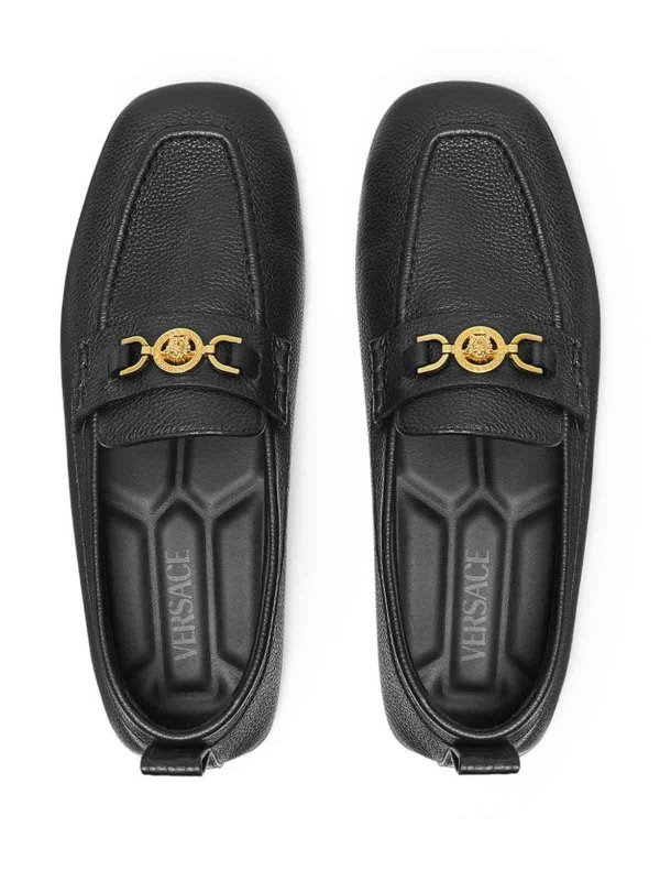 The Best Shops VERSACE: Loafers & Slippers - Villa Loafers In  Leather