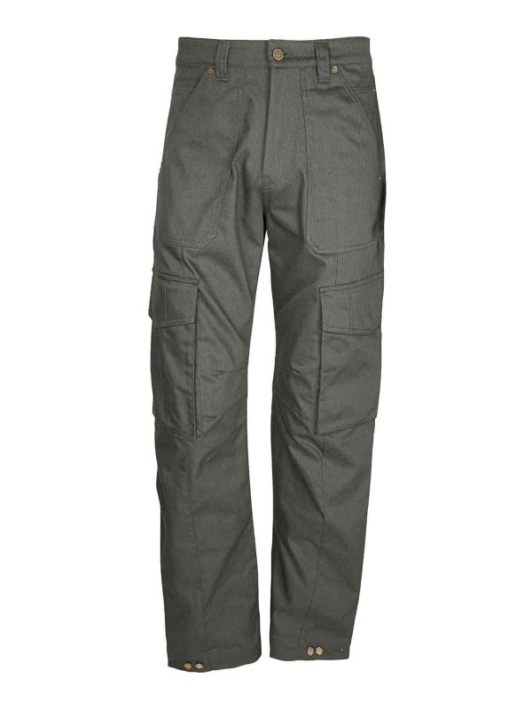 GOLDEN GOOSE: casual trousers - Cargo trousers in green cotton