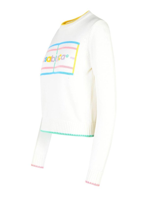 The Best Shops CASABLANCA: Strickpullover mit Rundhalsausschnitt - Rundhalspullover - Weiß