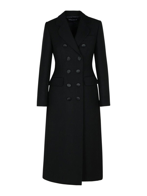 DOLCE & GABBANA: short coats - Black Virgin Wool Coat