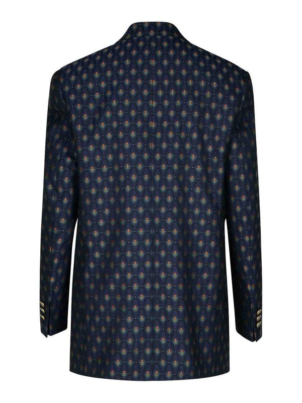 ETRO: blazers online - Blue Wool Blend Blazer