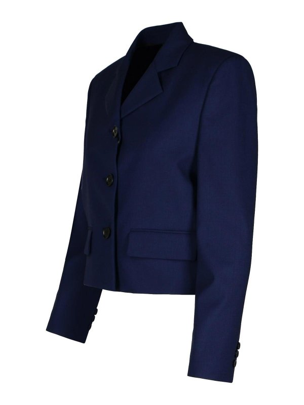 The Best Shops m.s.g.m.: blazers - Navy Virgin Wool Crop Blazer