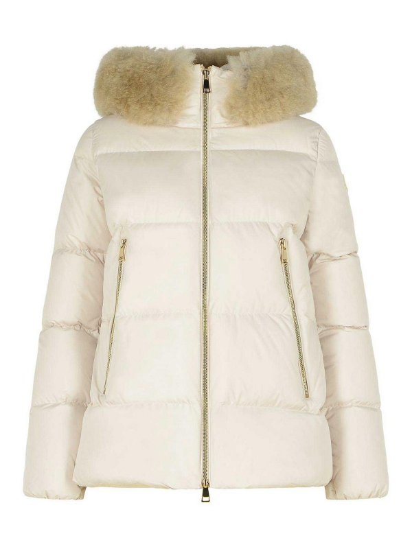 MONCLER: Kurze Daunenjacken - Daunenjacke - Beige