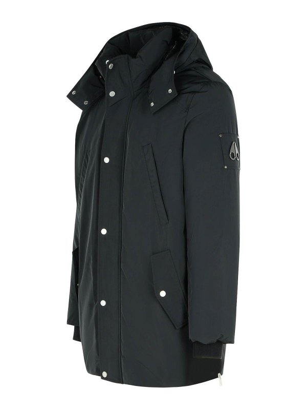 The Best Shops MOOSE KNUCKLES: parka - Parka in poliestere nero con visiera Granite