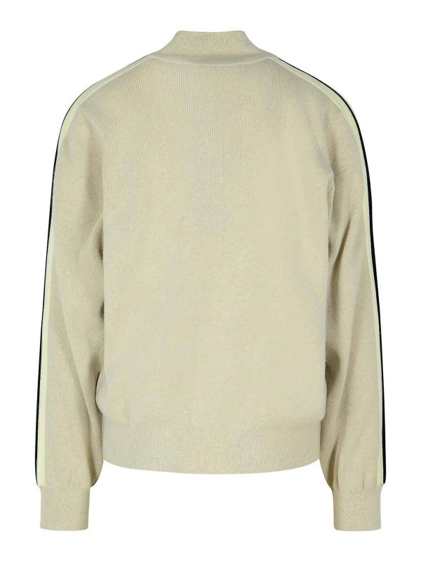 Palm Angels: Sweatshirts & Sweaters online - Track Grey Wool Blend Sweatshirt