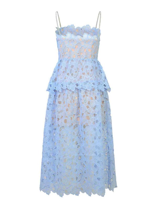 Self Portrait: ニーレングスドレス online - 膝丈ドレス - ライトブルー