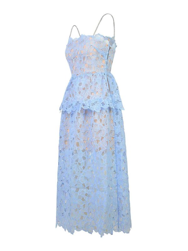 The Best Shops Self Portrait: ニーレングスドレス - 膝丈ドレス - ライトブルー