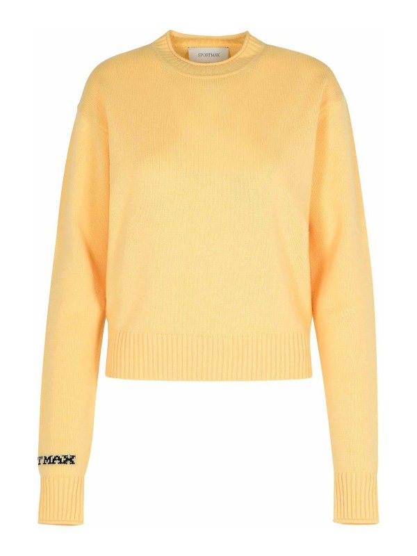 SPORTMAX: Suéteres con cuello pico - Suéter Cuello Redondo - Blanco