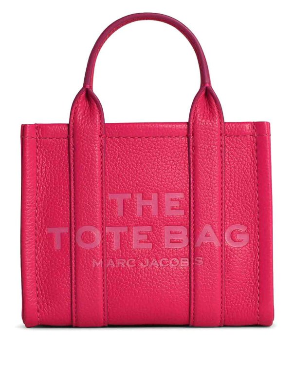 MARC JACOBS: shopper - La borsa Mini Tote in pelle fucsia