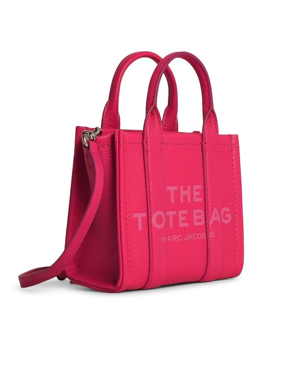 MARC JACOBS: shopper online - La borsa Mini Tote in pelle fucsia