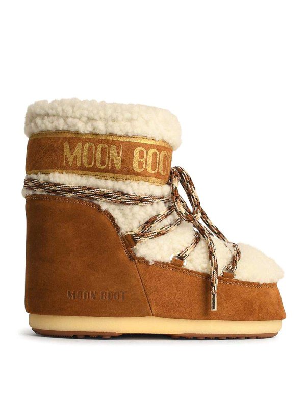 Moon Boot: boots - Moon Boot  In Beige Shearling