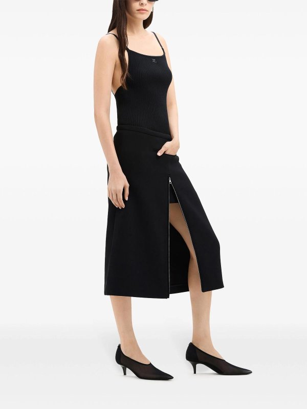 The Best Shops Courreges: ニーレングススカート＆ミディ丈 - 膝丈/ミディスカート - 黒