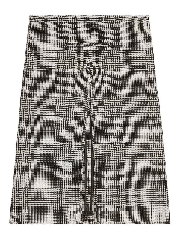 Courreges: gonne al ginocchio  e longuette - Gonna midi Principe di Galles con zip