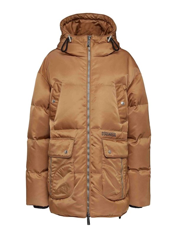 DSQUARED2: short coats - Quilted Hooded Coat