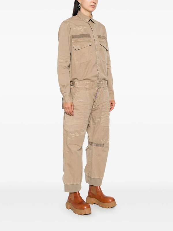 The Best Shops DSQUARED2: jumpsuits - Overdyed Military Jumpsuit