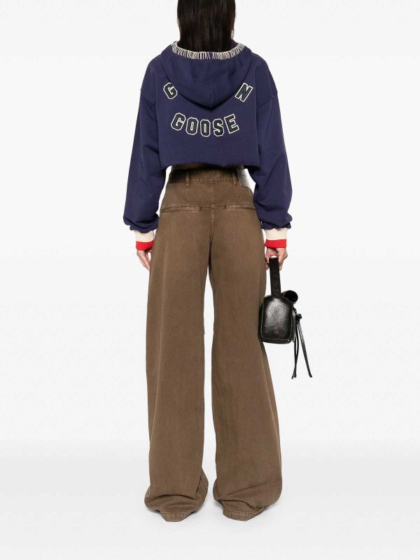 GOLDEN GOOSE: Sweatshirts & Sweaters online - Journey Half-Zip Cropped Hoodie
