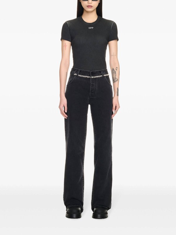 OFF-WHITE: t-shirt online - T-shirt con logo ricamato