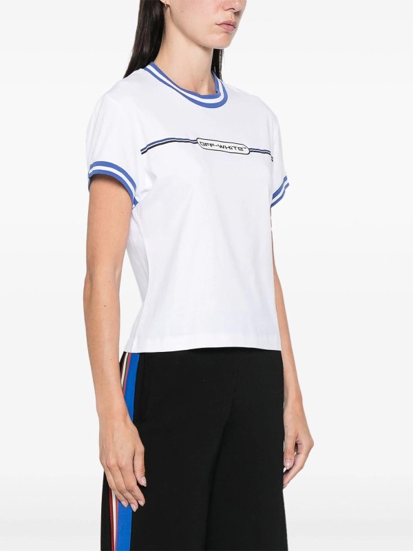 The Best Shops OFF-WHITE: t-shirts - Striped 90S Logo-Print T-Shirt
